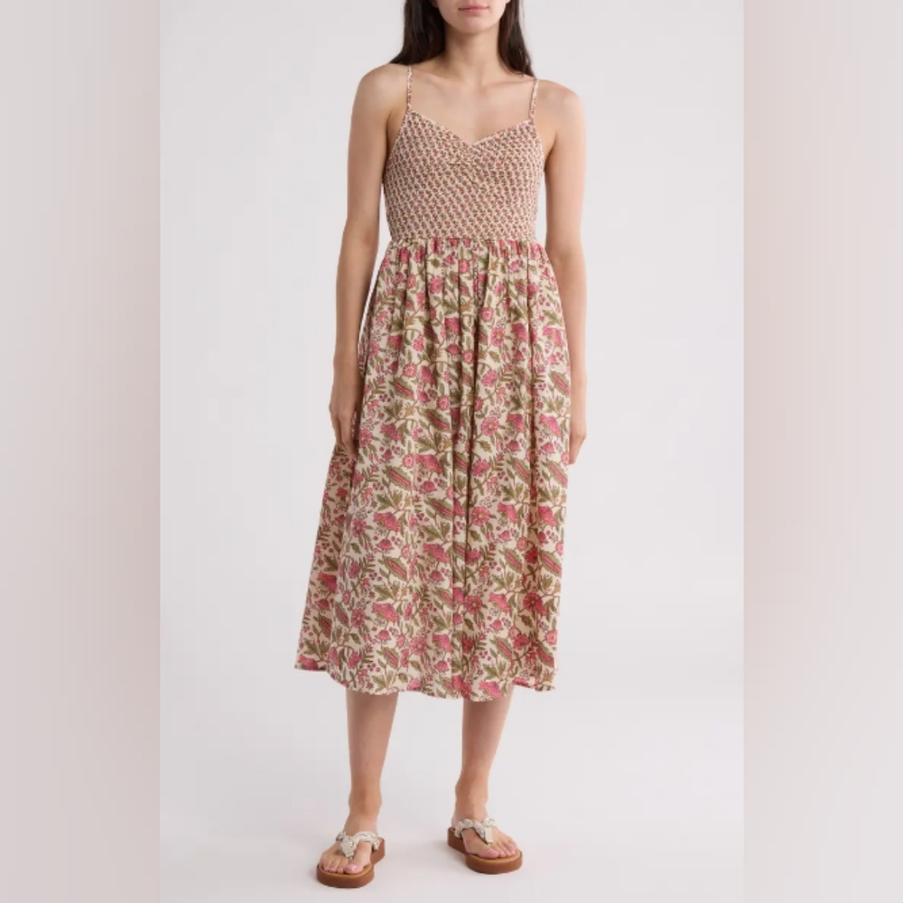 Lola Pinstripe Cotton Fit & Flare Dress